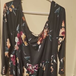 Floral Maxi Dress in Black and Multicolor